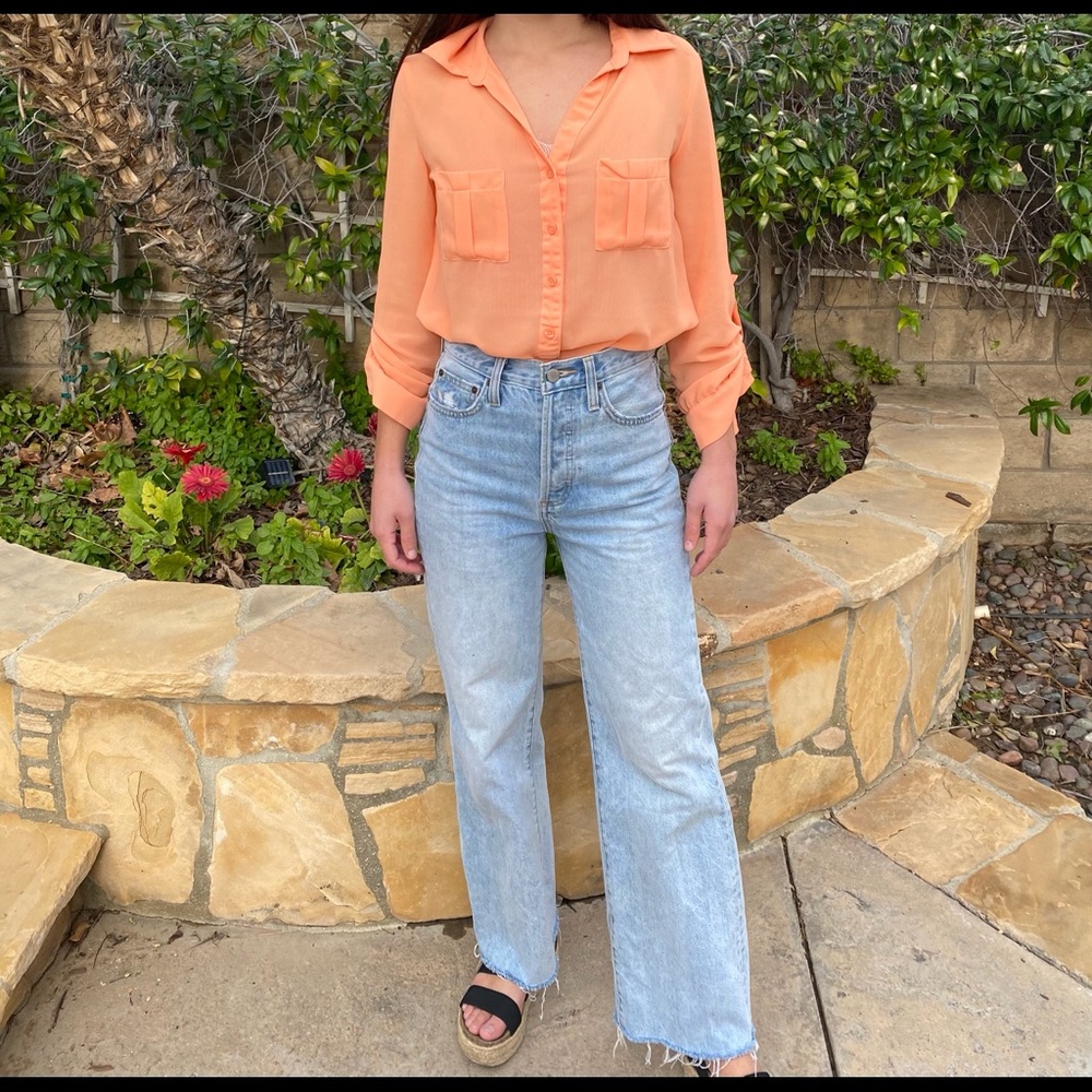 Orange blouse for work or interview